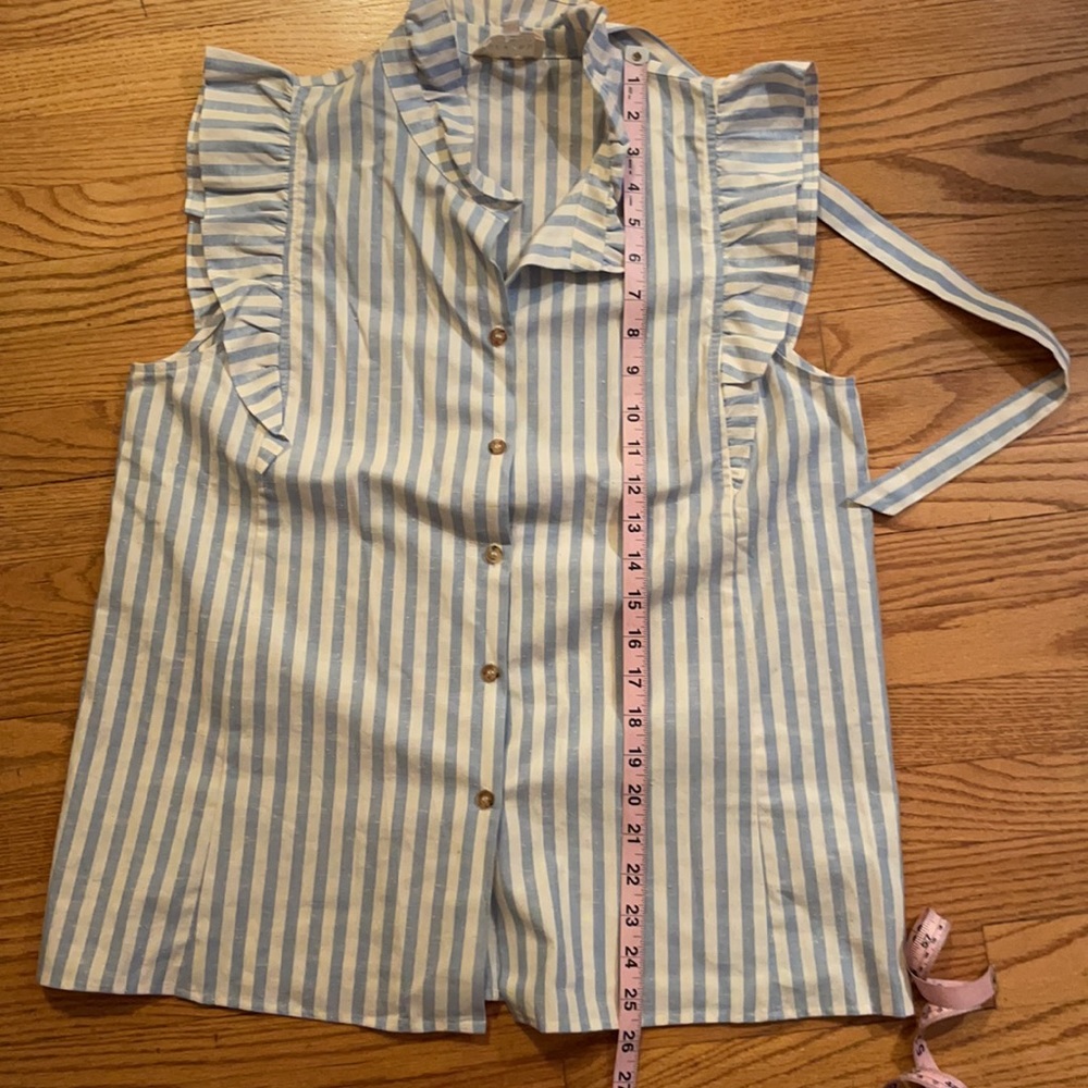 Sezane Blue Striped Sleeveless Top - Picture 7 of 8
